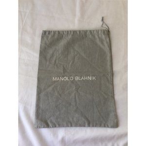 Manolo Blahnik Dust Bag Storage Cover Drawstring Gray 13.5" x 10.5"
